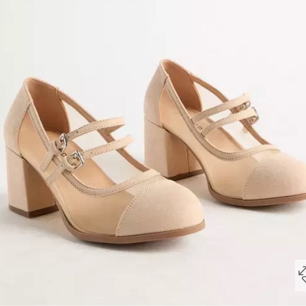 Elegant Beige Mary Jane Heels